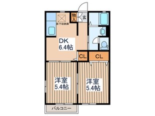 ﾌｫｰｼｰｽﾞﾝｽﾞｶﾞｰﾃﾞﾝ　ﾉｳｽの物件間取画像